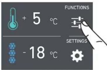 + 5 °C - 18 °C FUNCTIONS SETTINGS