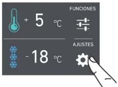 + 5 °C - 18 °C FUNCTIONES AJUSTES