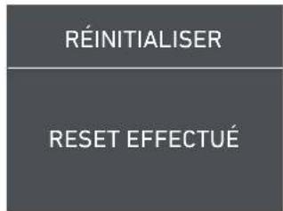 RÉINITIALISER RESET EFFECTUÉ