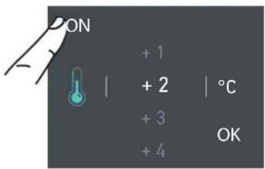 ON + 1 + 2 | °C + 3 + 4 OK
