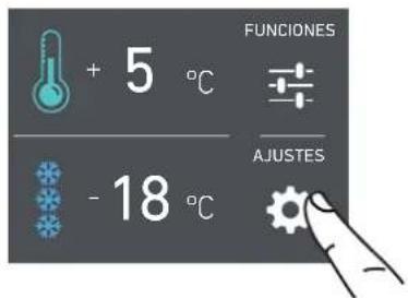 + 5 °C - 18 °C FUNCTIONES AJUSTES