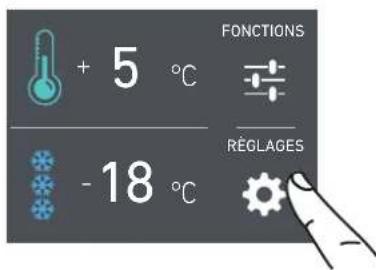 + 5 °C - 18 °C FONCTIONS RÉGLAGES