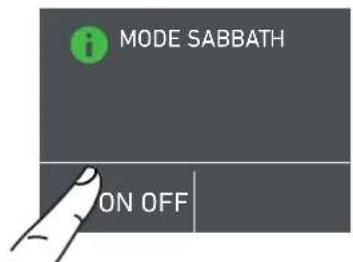 MODE SABBATH ON OFF