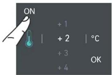 ON + 1 + 2 | °C + 3 + 4 OK