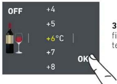 Fulgor Milano F7IBW24O2-R - Modify the temperatures compartment Example: - 3