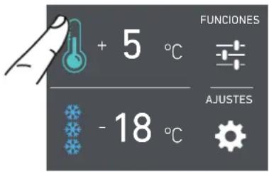 + 5 °C - 18 °C FUNCIONES AJUSTES