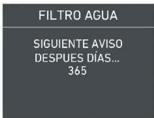 FILTRO AGUA SIGUIENTE AVISO DESPUES DÍAS... 365