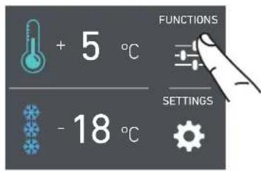 + 5 °C - 18 °C FUNCTIONS SETTINGS