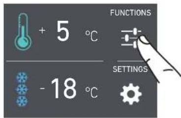 FUNCTIONS + 5 °C - 18 °C SETTINGS