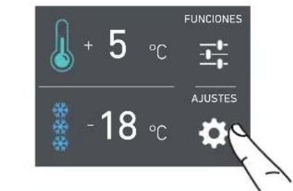 + 5 °C -18 °C FUNCIONES AJUSTES