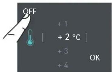 OFF + 1 + 2 °C | + 3 + 4 OK
