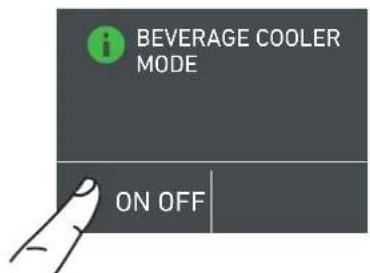 BEVERAGE COOLER MODE ON OFF