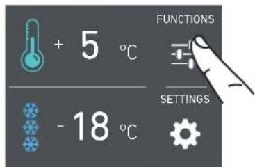 + 5 °C - 18 °C FUNCTIONS SETTINGS