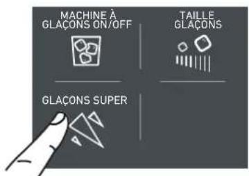 MACHINE À GLAÇONS ON/OFF TAILLE GLAÇONS GLAÇONS SUPER
