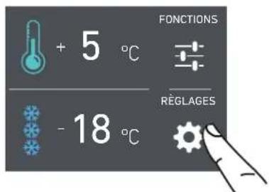 + 5 °C - 18 °C FONCTIONS RÉGLAGES