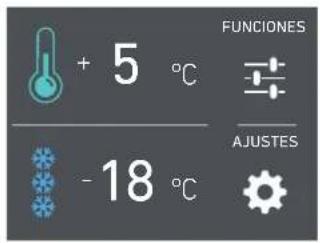 + 5 °C - 18 °C FUNCIONES AJUSTES