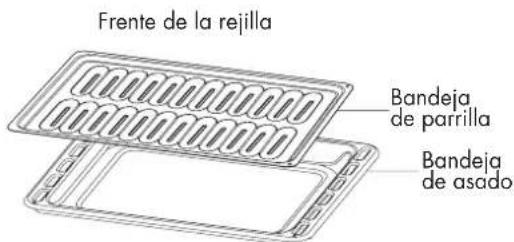 Frente de la rejilla Bandeja de parrilla Bandeja de asado