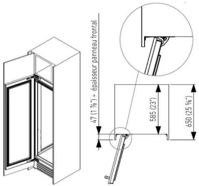 Fulgor Milano F7IBM36O1-R - Profondeur maximale structure au-dessus du réfrigérateur « Intégré » à « porte unique » - 1