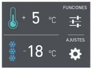+ 5 °C -18 °C FUNCTIONES AJUSTES
