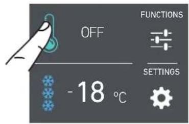 OFF -18 °C FUNCTIONS SETTINGS