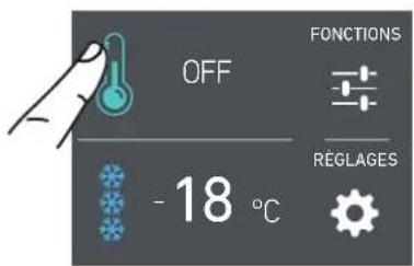 OFF FONCTIONS - 18 °C RÉGLAGES