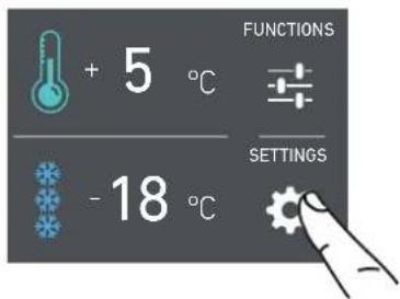FUNCTIONS + 5 °C - 18 °C SETTINGS