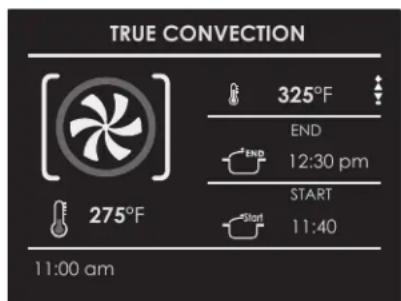 TRUE CONVECTION 325°F END 12:30 pm START 11:40 275°F 11:00 am