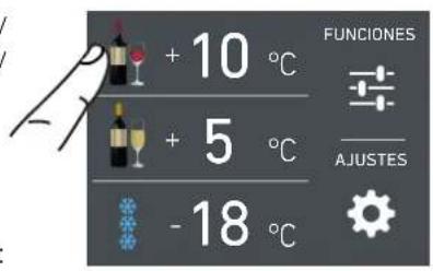 Fulgor Milano F7IBW24O2-L - Modificar la temperatura de los compartimentos. - 1