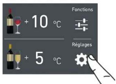 + 10 °C + 5 °C Fonctions Réglages