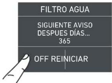 Fulgor Milano F7IFC18O1-R - 5a) Desactivación del filtro del agua - 6