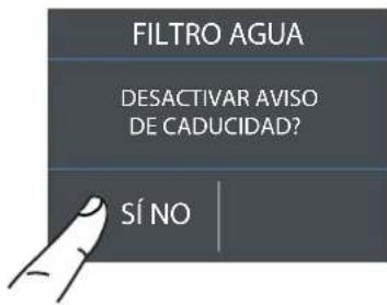 Fulgor Milano F7IFC18O1-R - 5a) Desactivación del filtro del agua - 5
