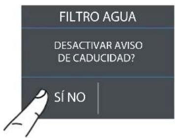 Fulgor Milano F7IFC24O1-R - 5a) Desactivación del filtro del agua - 5