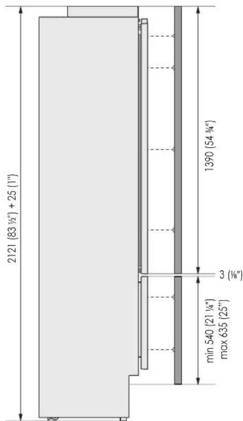 Fulgor Milano F7SRC36S1-L - Panels dimensions: single bottom-drawer - 1