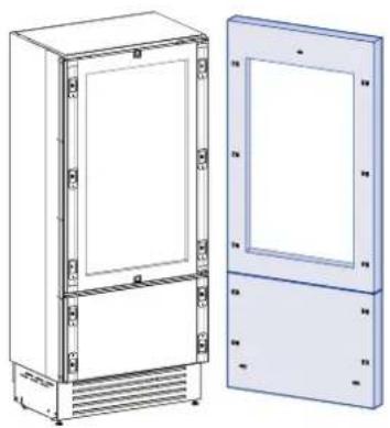 Fulgor Milano F7SRC36S1-L - Preinstalación de los paneles decorativos para frigorífico con puerta de cristal y un cajón - 1