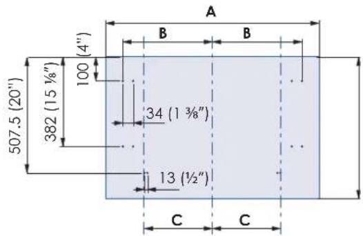 Fulgor Milano F7SRC36S1-L - Overlay panels layout for appliance with one bottom-drawer - 5