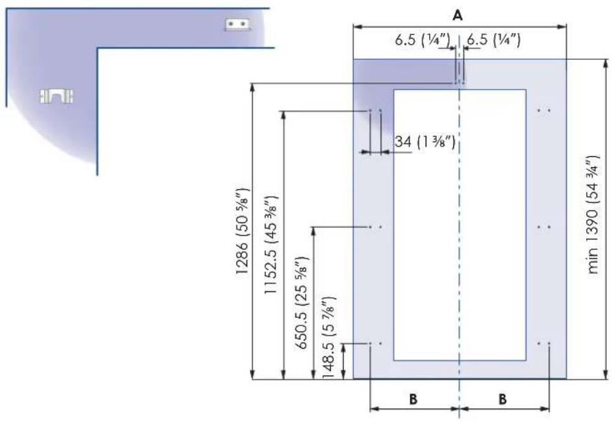 Fulgor Milano F7SRC36S1-L - Preinstalación de los paneles decorativos para frigorífico con puerta de cristal y un cajón - 3