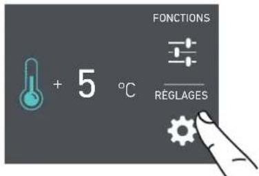 FONCTIONS + 5 °C RÉGLAGES