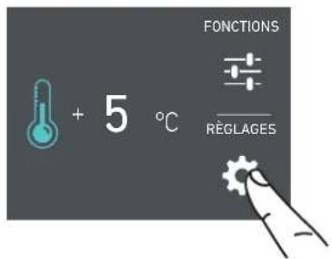 FONCTIONS + 5 °C RÉGLAGES