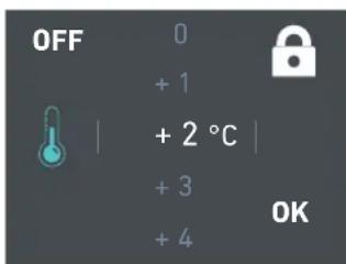 OFF 0 + 1 + 2 °C + 3 + 4 OK