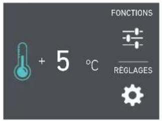 FONCTIONS + 5 °C RÉGLAGES