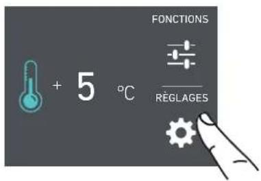 FONCTIONS + 5 °C RÉGLAGES