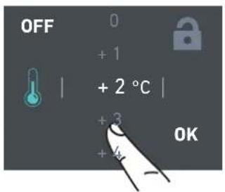 OFF 0 + 1 + 2 °C + 3 + 4 OK