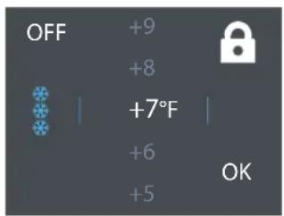OFF +9 +8 +7°F +6 +5 OK