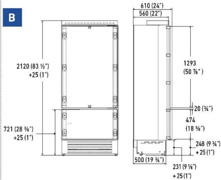 Fulgor Milano F7IRC30O1-L - B Appliance height - 2