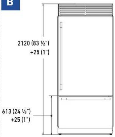 Fulgor Milano F7IRC30O1-L - B Appliance height - 3