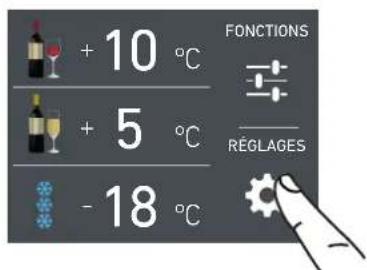 + 10 °C + 5 °C - 18 °C FONCTIONS RÉGLAGES