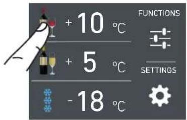 Fulgor Milano F7PBW24S2-L - Modify the temperatures compartment Example: - 1