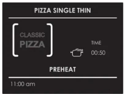 Fulgor Milano F7DP30W1 - Selecting an already-set "CLASSIC PIZZA" recipe: - 2