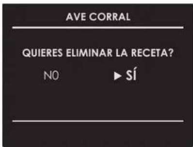 Fulgor Milano F7DP30W1 - Borrar una receta Personalizada: - 1