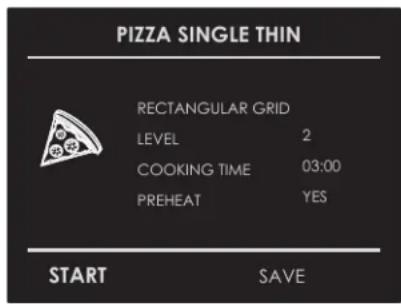 Fulgor Milano F7DP30W1 - Selecting an already-set "CLASSIC PIZZA" recipe: - 1